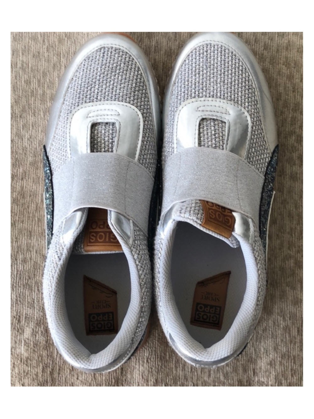 Gioseppo Silver Platform Sneakers